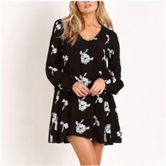 Free People -  Black Embroidered Austin Dress - Picture 1 of 9